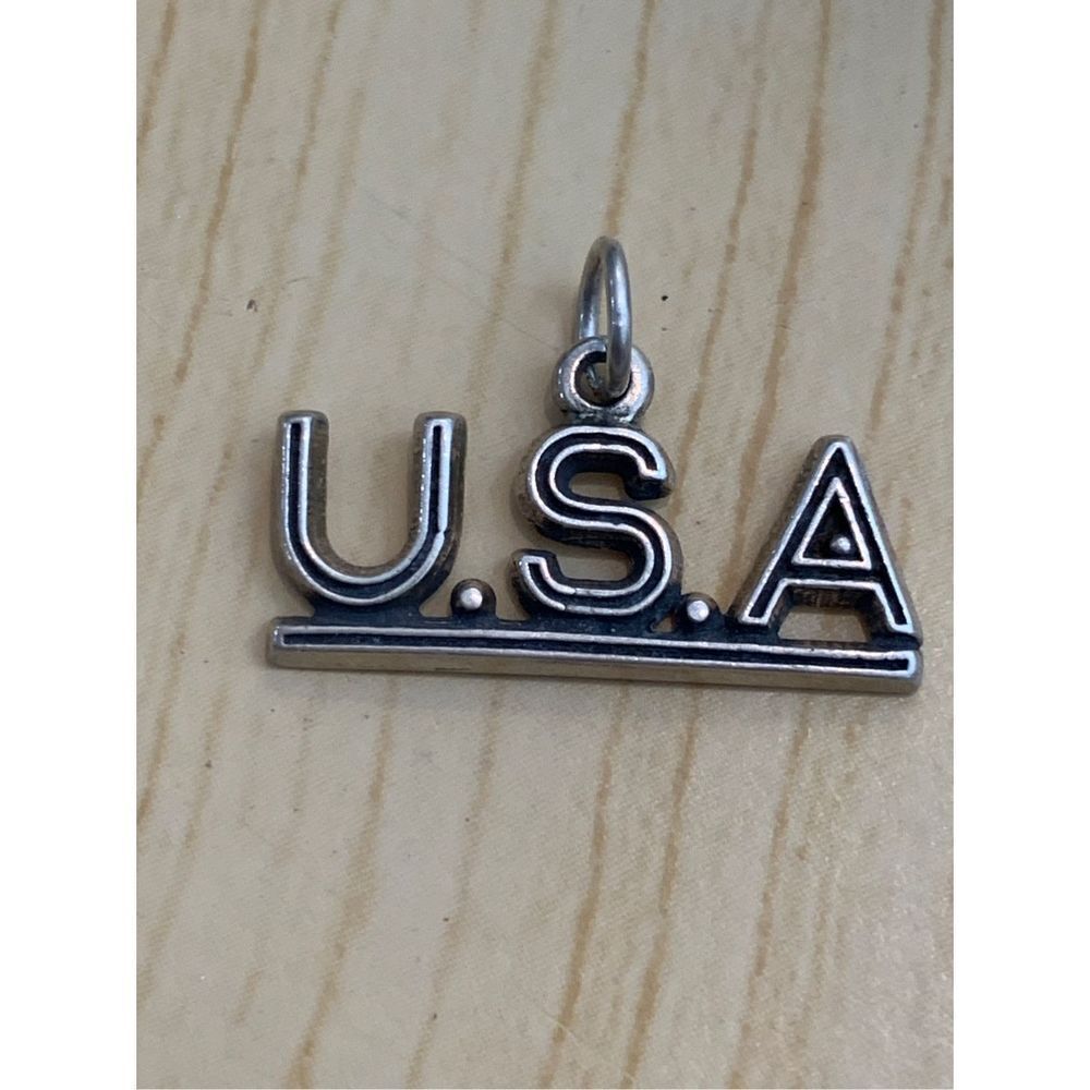 .925 USA Sterling Silver Jewelry Charm #America